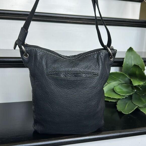 The Sak Genuine Leather Crossbody Shoulder Bag Black Pebbled, Soft & Durable - Picture 5 of 11